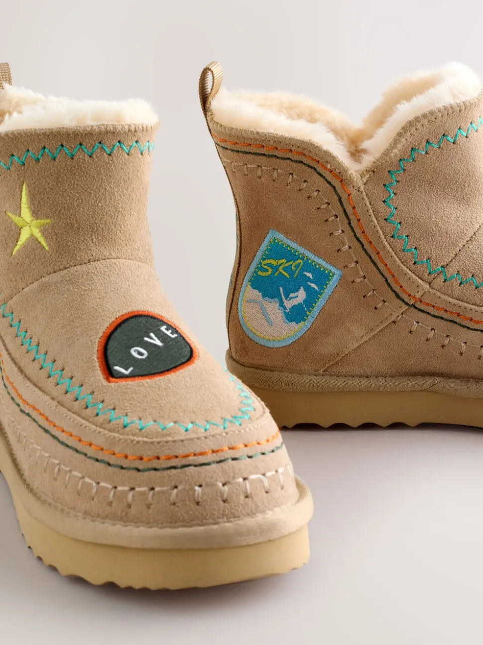 Stone Embroidery - Never Fully Dressed Suede Leather Boots