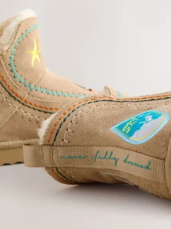 Stone Embroidery - Never Fully Dressed Suede Leather Boots