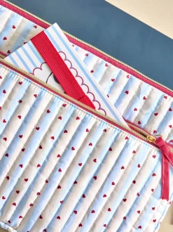 Stripe Love Heart Print Laptop Sleeve