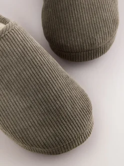 Taupe - Corduroy pantoffelmuiltjes
