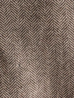 Taupe - Slim Fit - Blazer met visgraatmotief en hoog wolgehalte