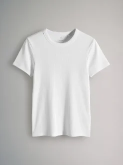 Taupe Brown/Light Brown/Blue/Light Blue/Cream - The Set 5 Pack Korte Mouw Geribd T-shirt