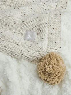 The Little Tailor - Babydeken met pompons en pluche voering
