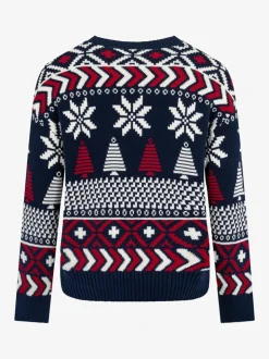 The Little Tailor Blauwe Kerstmis Multicolour Fairisle Katoenen Trui