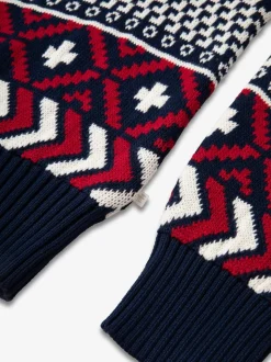 The Little Tailor Blauwe Kerstmis Multicolour Fairisle Katoenen Trui