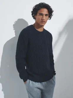 The Set 2 Pack Cable Knit Jumpers with Wool