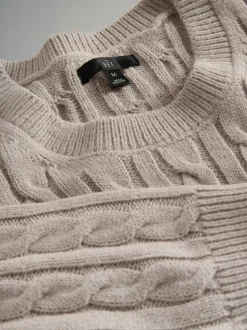 The Set 2 Pack Cable Knit Jumpers with Wool