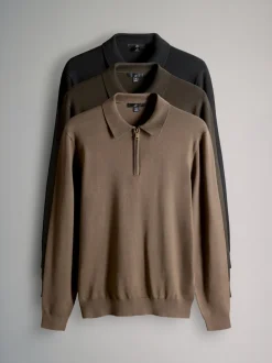 The Set 3 Pack Quarter Zip Neck Jumper