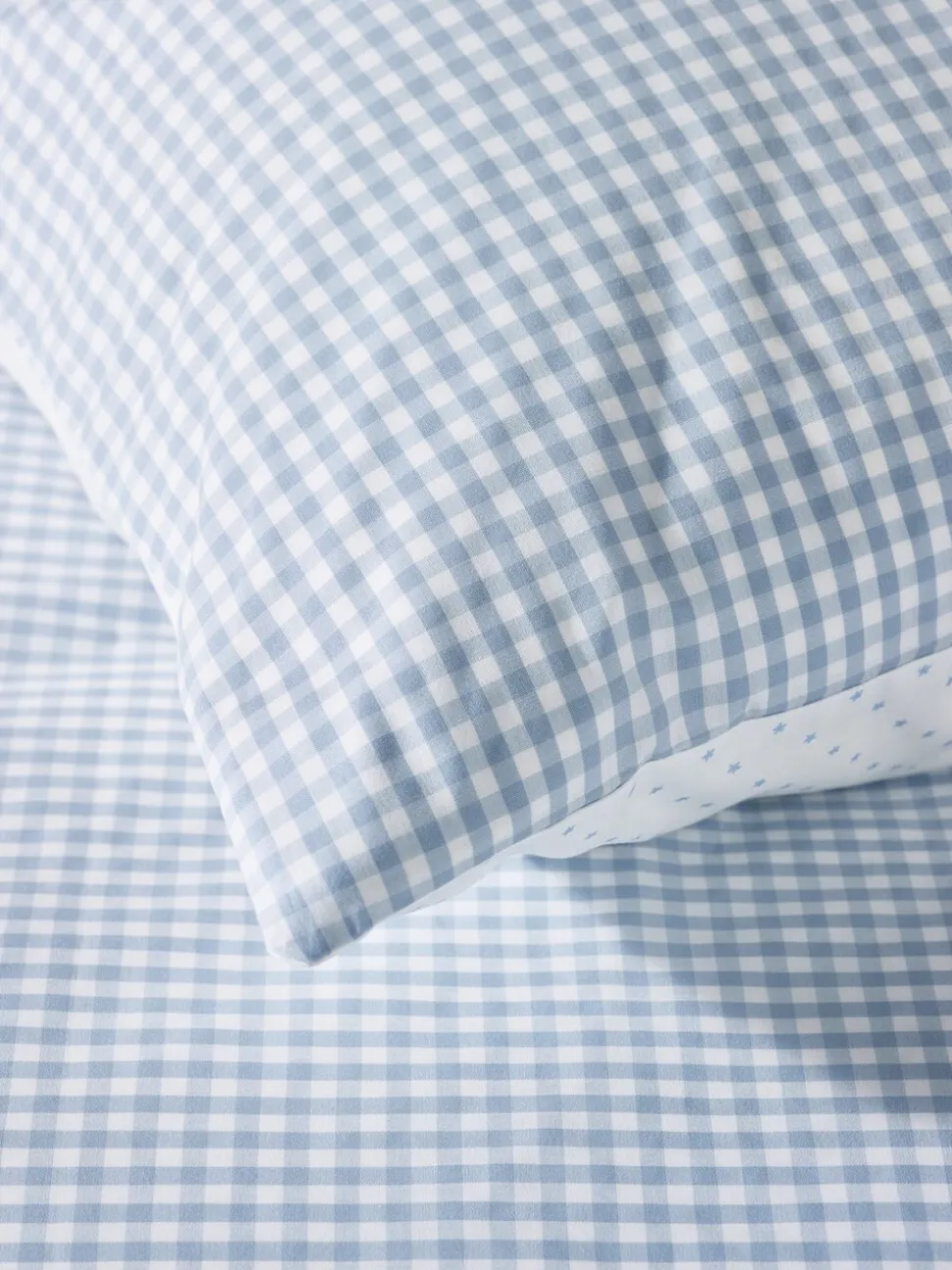 The White Company 100% Cotton Dusty Star Gingham Double Fitted Sheet