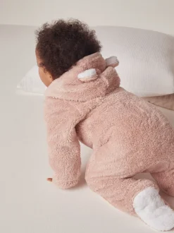 The White Company - Roze fleece rompertje
