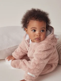 The White Company - Roze fleece rompertje