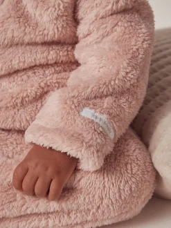 The White Company - Roze fleece rompertje