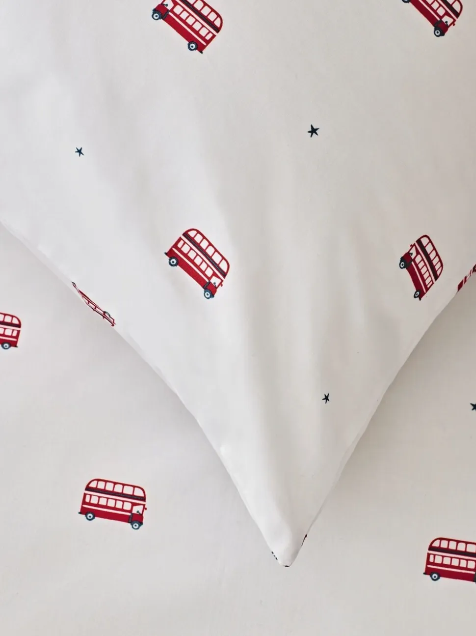 The White Company London Bus eenpersoons 100% katoenen kussensloop en Dekbedovertrekset