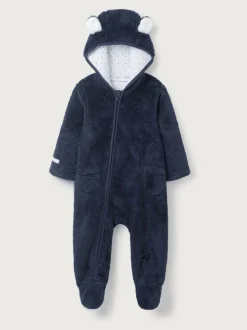 The White Company marineblauwe romper van fleece
