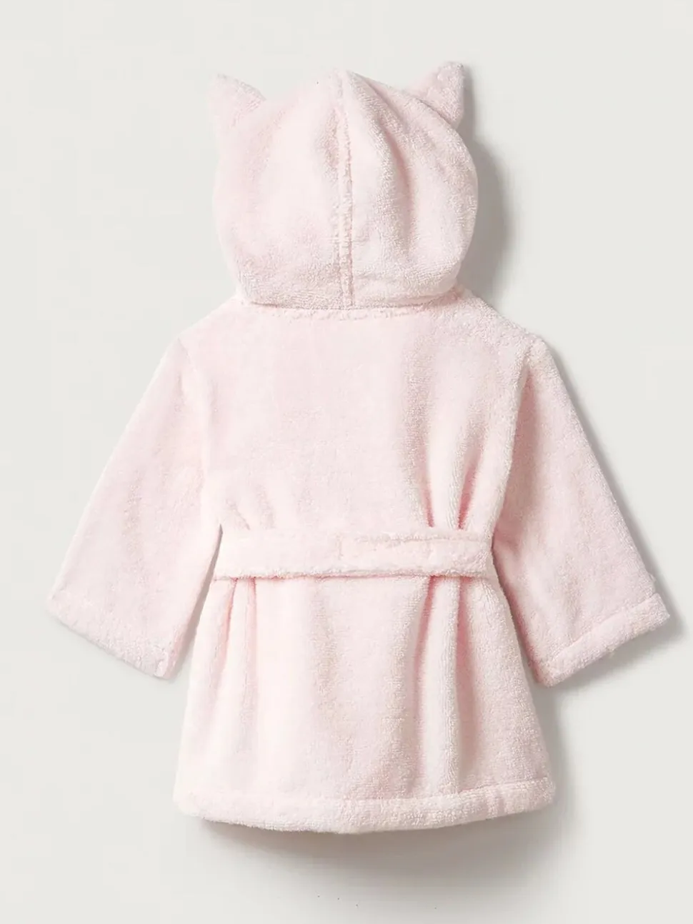 The White Company roze babybadjas met berenoren van 100% katoen