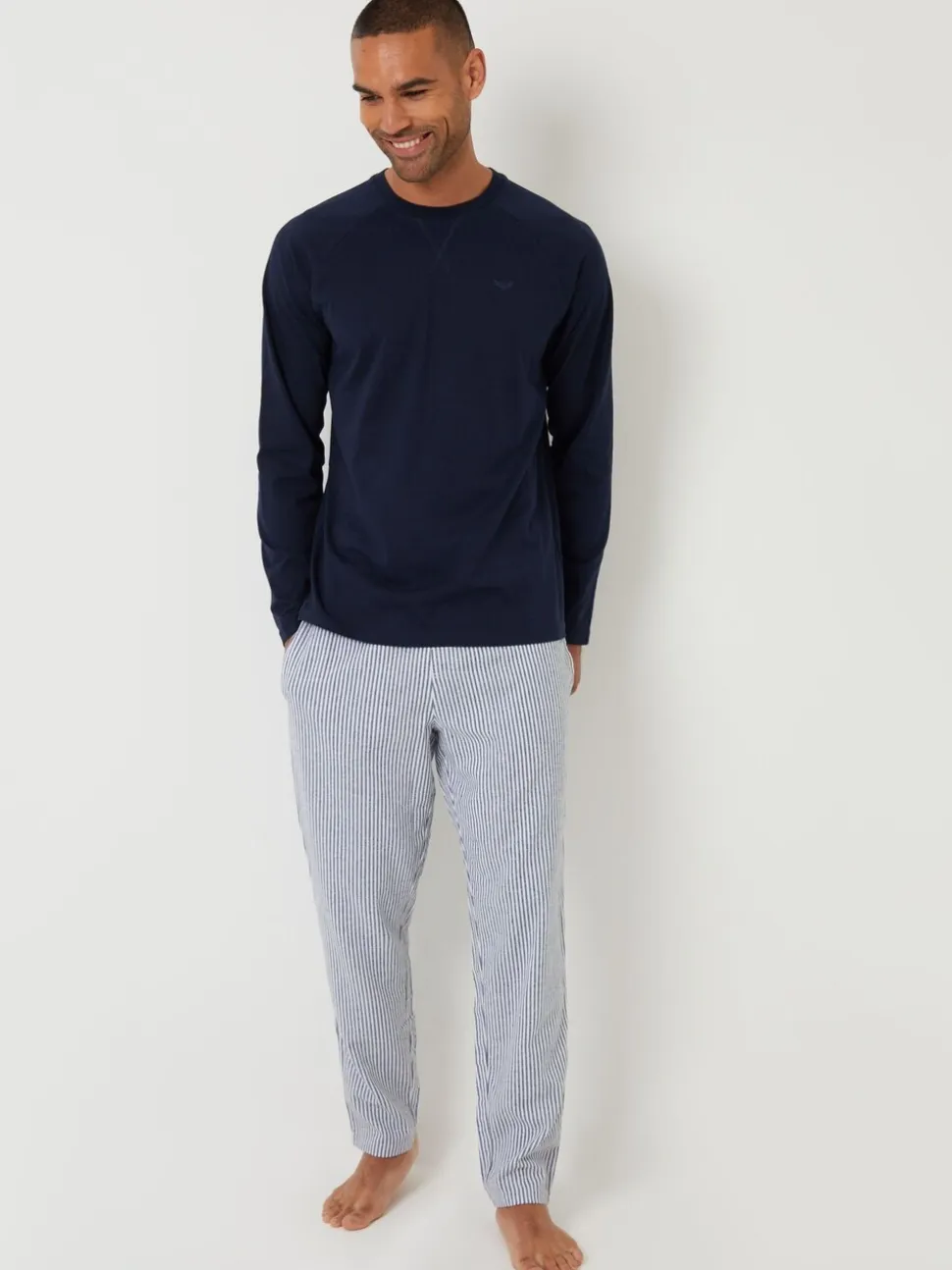 Threadbare Long Sleeve Top & Stripe Joggers Pyjamas Set