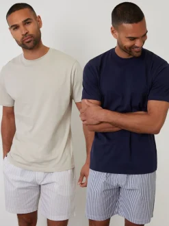 Threadbare Stripe Short Sleeve Pyjamas Set 2 Pack
