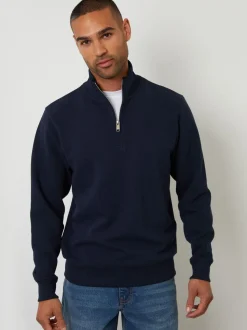 Threadbare Textured Quarter Zip Sweatshirt