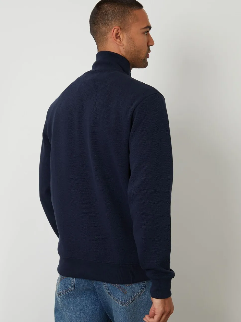 Threadbare Textured Quarter Zip Sweatshirt