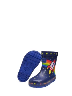 ToeZone blauwe Quinn Space Rocket regenlaarzen