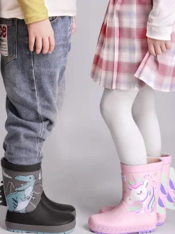 ToeZone Boys Grey Dinosaur Waterproof Wellies