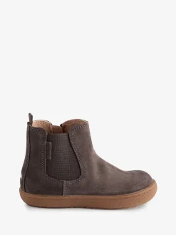 ToeZone River Bruin suède leren Boots met kruisje en rits voor Jongens