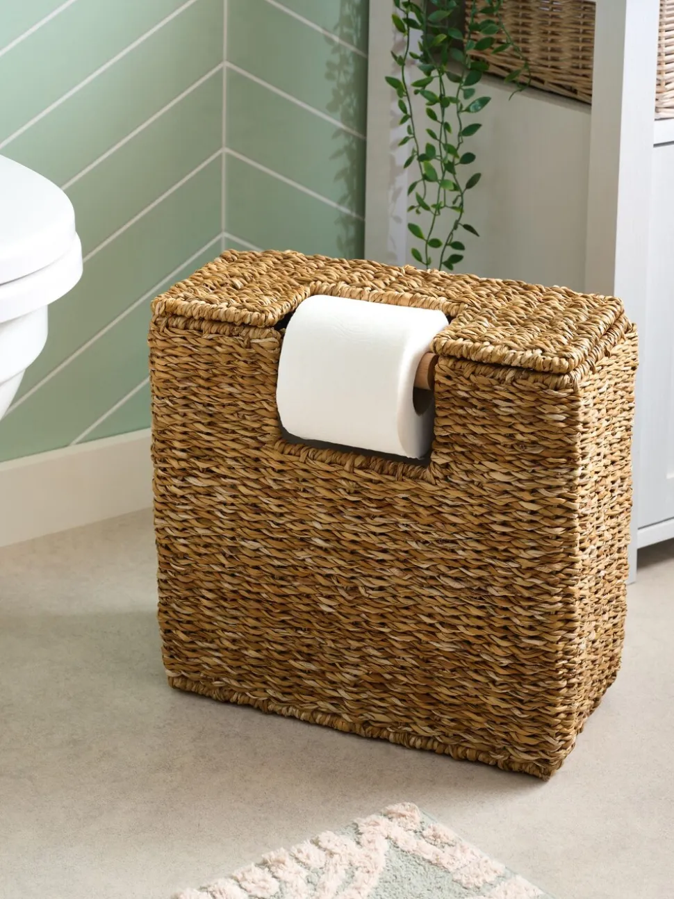 Toiletrolhouder en -opberger van zeegras