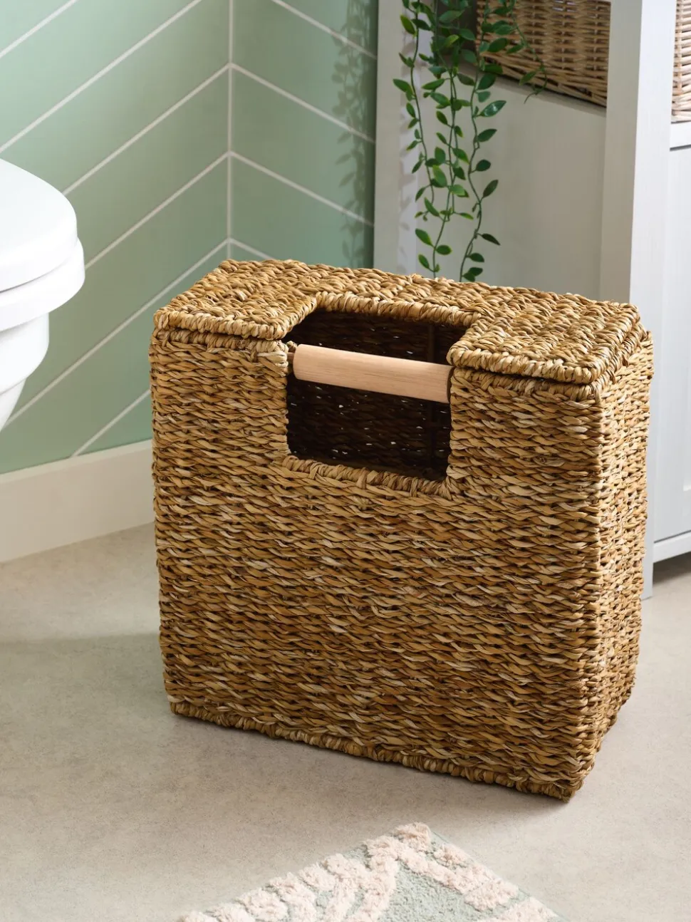 Toiletrolhouder en -opberger van zeegras