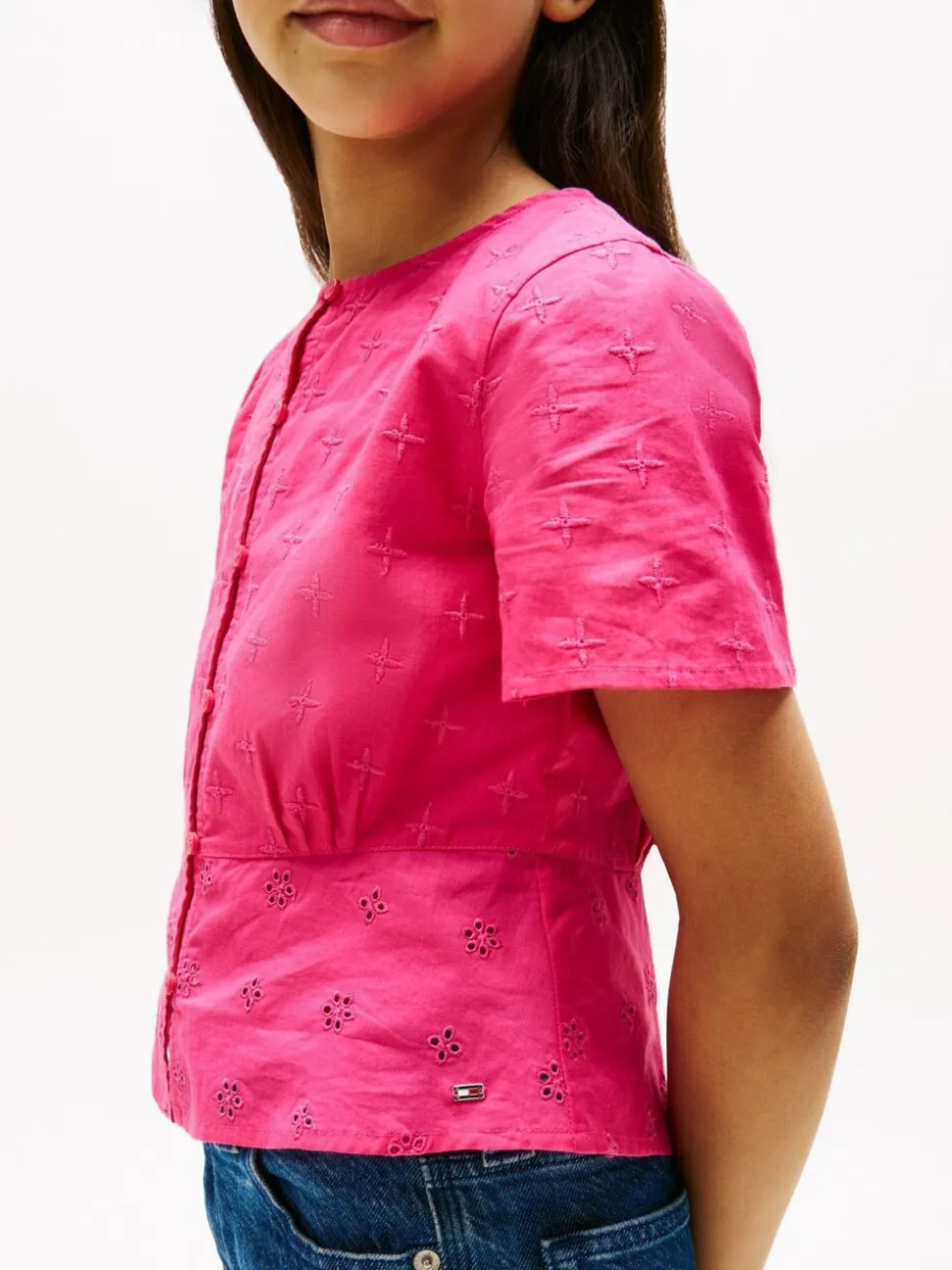 Tommy Hilfiger Broderie Anglaise Short Sleeve Blouse