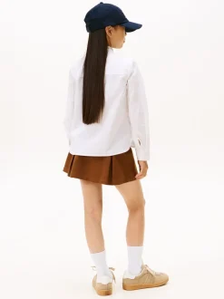 Tommy Hilfiger Ruffle Collar Poplin Relaxed Fit Blouse