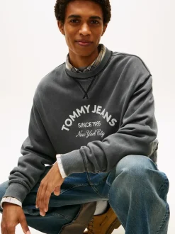 Tommy Jeans Arch Logo Appliqué Washed Sweatshirt