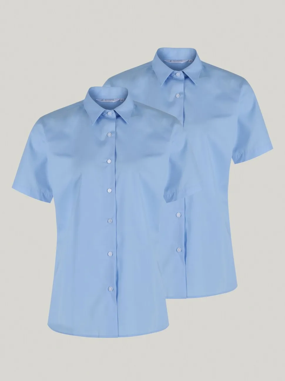 Trutex - Verpakking van 2 blauwe schooloverhemden met korte mouwen en regular fit