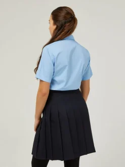 Trutex - Verpakking van 2 blauwe schooloverhemden met korte mouwen en regular fit