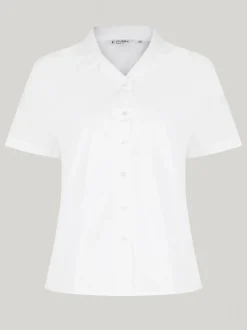 Trutex White Cuban Collar Regular Fit Short Sleeve 2 Pack School Shirts