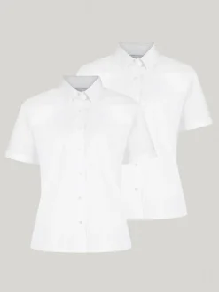 Trutex White Regular Fit Short Sleeve 2 Pack School Shirts