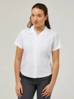 Trutex Witte Cubaanse Kraag Slim fit Korte mouwen 2 Pack School overhemden