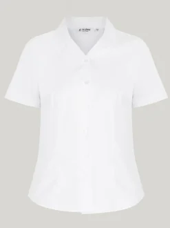 Trutex Witte Cubaanse Kraag Slim fit Korte mouwen 2 Pack School overhemden