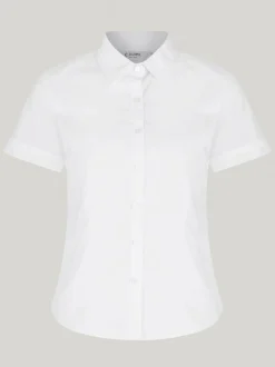 Trutex Witte Slim Fit Korte Mouwen 2 Pack School Overhemden