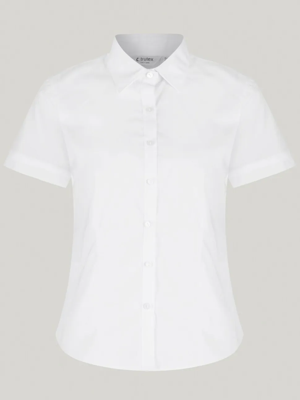 Trutex Witte Slim Fit Korte Mouwen 2 Pack School Overhemden