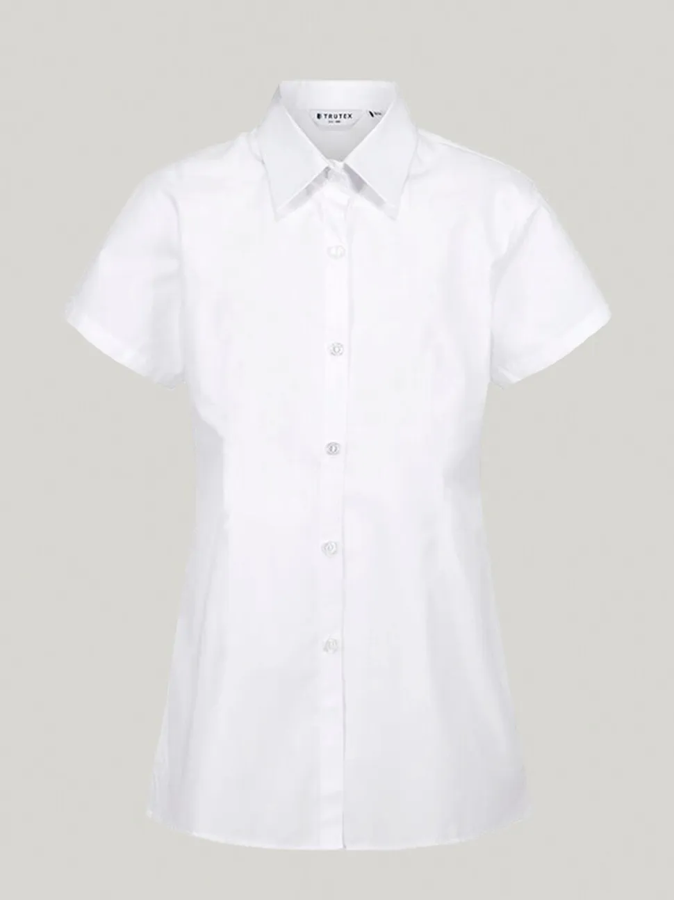 Trutex Witte Slim Fit Korte Mouwen 3 Pack School Overhemden