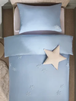 Tufted Stars Cotton Duvet Cover and Pillowcase Set