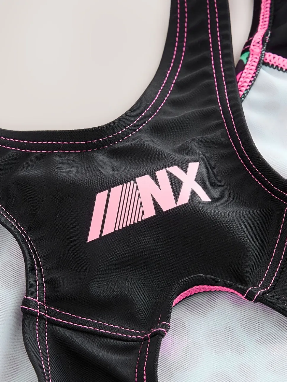 Turquoise met dierenprint - Sports Open Back Swimsuit (3-16yrs)