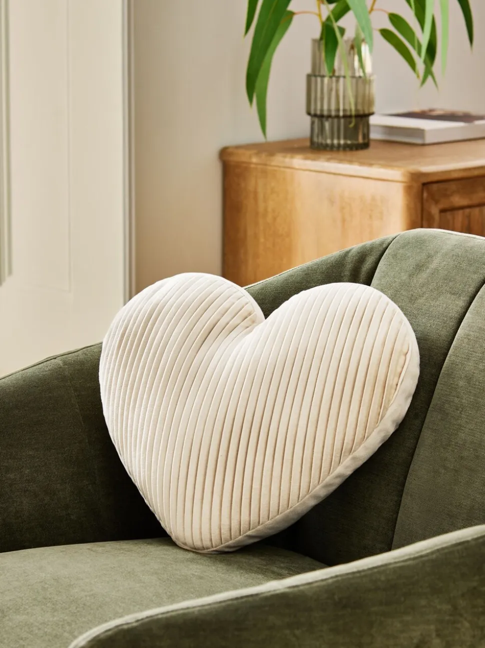 Valentines 3D Pleated Velvet Heart Cushion