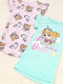 Vanilla Underground - Set van 2 meerkleurige Paw Patrol nachthemden voor meisjes