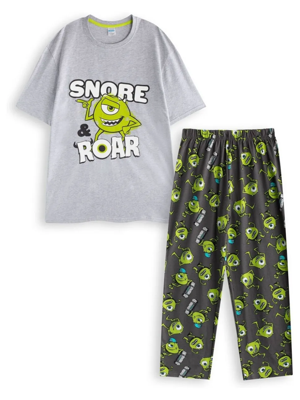 Vanilla Underground Disney Monsters Inc - Meerkleurige herenpyjamaset met korte mouwen en lange pijpen van 100% katoen