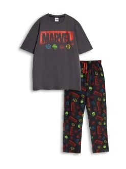 Vanilla Underground Marvel Avengers 100% Cotton Short Sleeve Long Leg Pyjamas Set