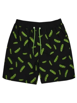 Vanilla Underground Mens Rick And Morty Black Swim Shorts