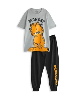 Vanilla Underground Mens Garfield Short Sleeve Long Leg Pyjamas Set