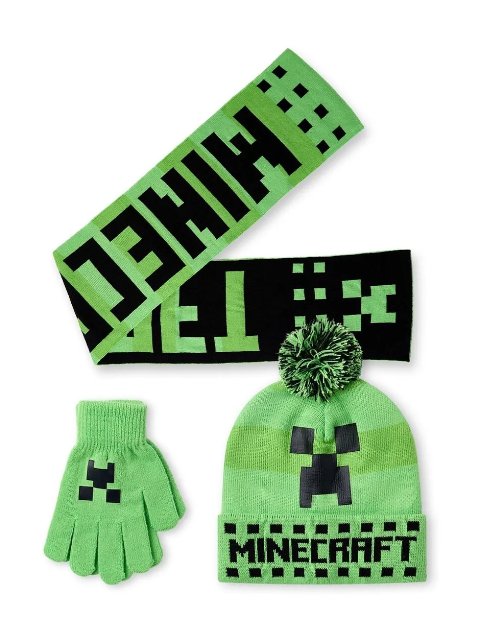 Vanilla Underground Minecraft set van muts, handschoenen en sjaal voor jongens