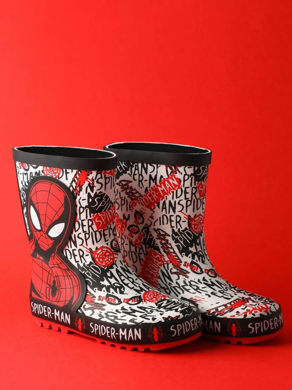 Vanilla Underground Spiderman Boys Wellies with Handles